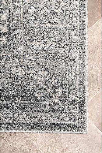Miniatura 4 de nuLOOM Alfombra vintage tribal Bessie de 4 x 6, gris