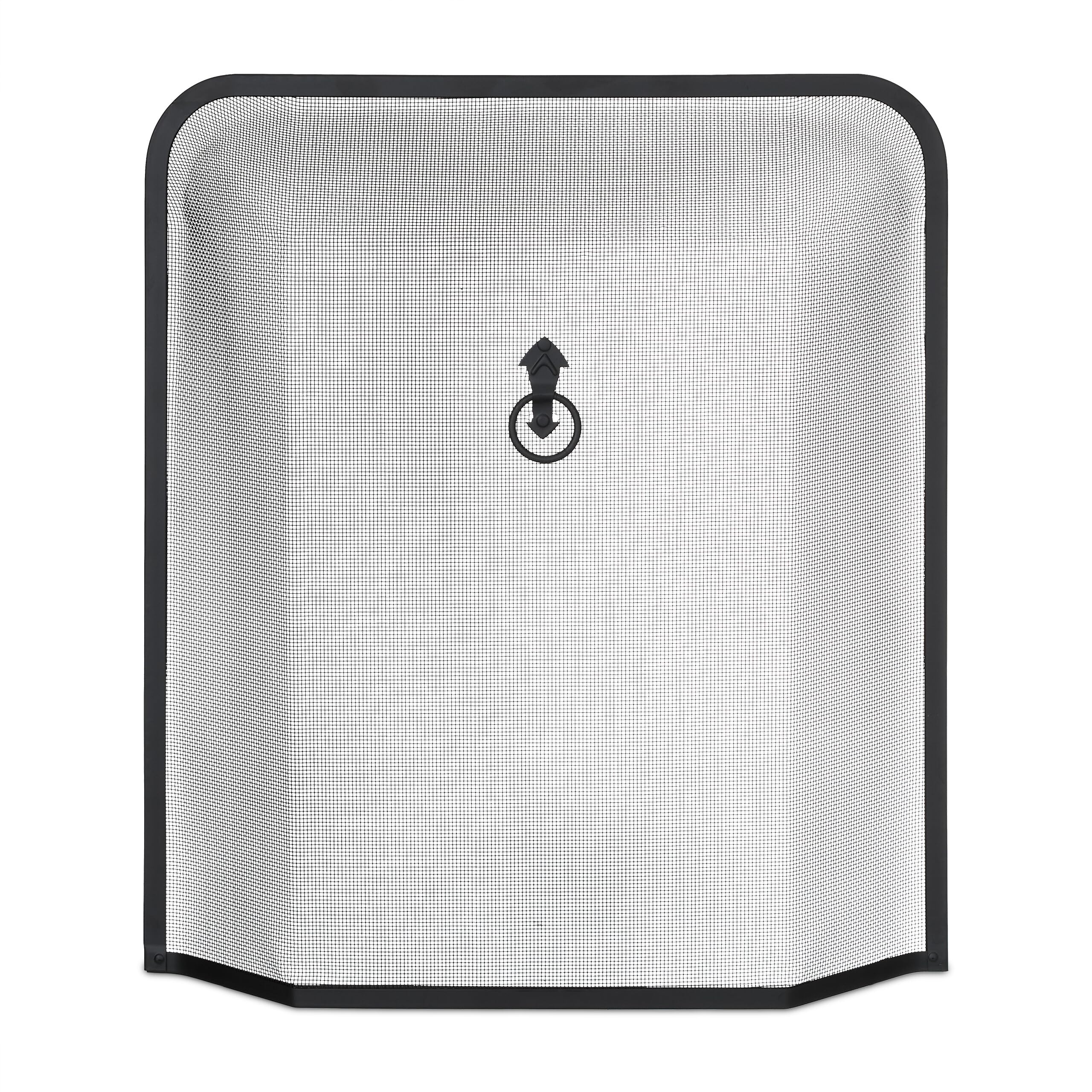 Relaxdays Griglia Parascintille, Protezione per Camino, Stufa Caminetto, H x L: 61 x 54 cm, in Ferro Battuto, Nero