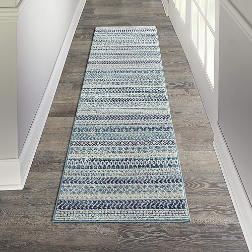 Nourison Passion Bohemian - Alfombra de 2.2 x 10 pies, fácil de limpiar, no se desprende, para dormitorio, sala de estar, comedor y cocina (2 x 10