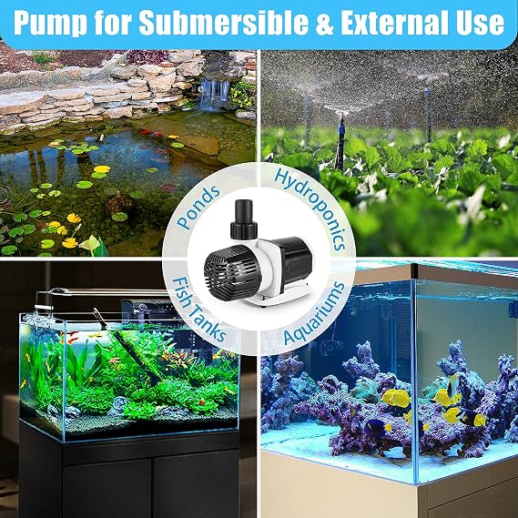 Orlushy DC-4000 Silent Swirl Controllable DC aquarium Pump 25W 1050GPH-marine wavemaker return pump with sine wave Controller for salt/Freshwater coral reef fish tank sump Circulation