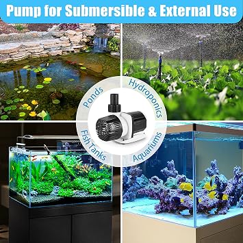 Orlushy DC-4000 Silent Swirl Controllable DC aquarium Pump 25W 1050GPH-marine wavemaker return pump with sine wave Controller for salt/Freshwater coral reef fish tank sump Circulation
