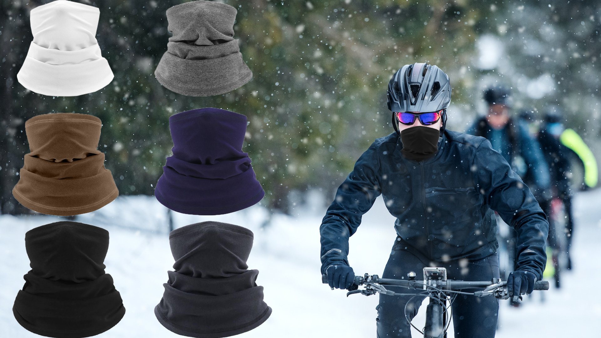 Scaldacollo Termico Invernale Per Uomo E Donna - In Pile Elastico, Multifunzione Per Sport - Nero, 2 Pezzi
