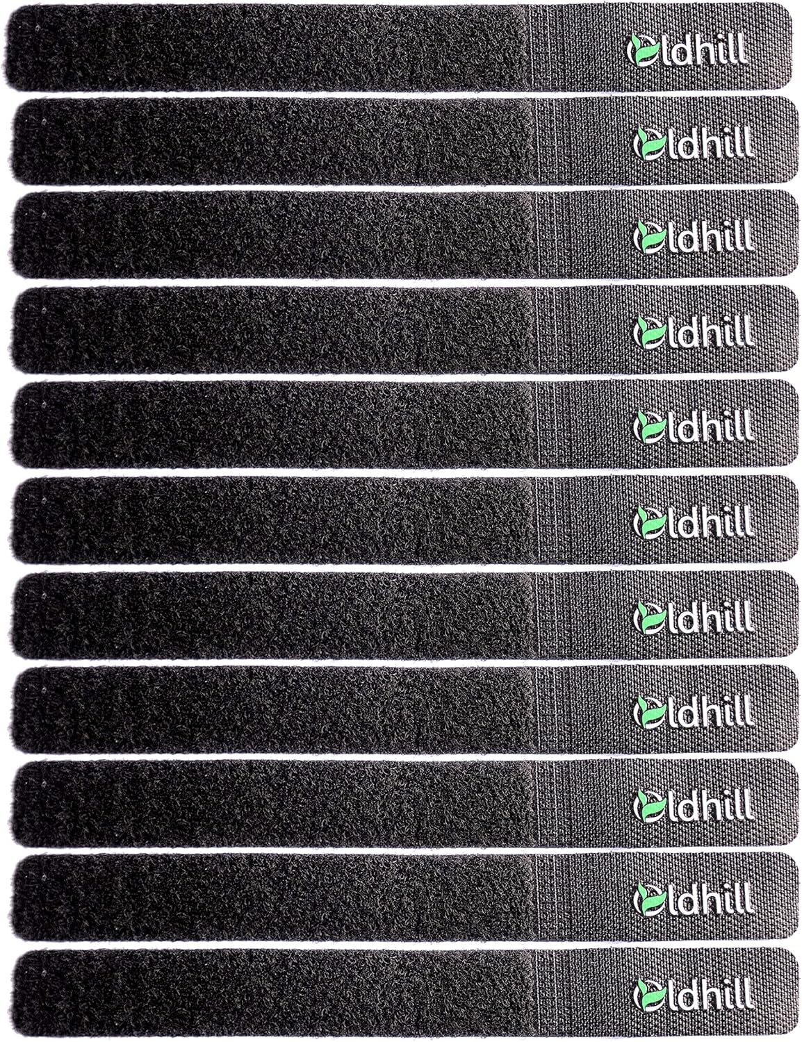 Hook and Loop Fastening Straps (50 Pack) - Black
