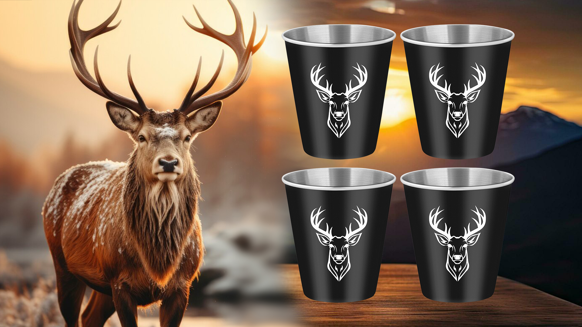 Set Shot Glasses 70 Ml Acciaio 4 Bicchierini Da 30 Ml In Acciaio Inox Con Una Custodia Nera In Pelle Sintetica Per Il Trasporto, Per Campeggio, Viaggi, Caffè, Tè, Tazza Argentata, Custodia