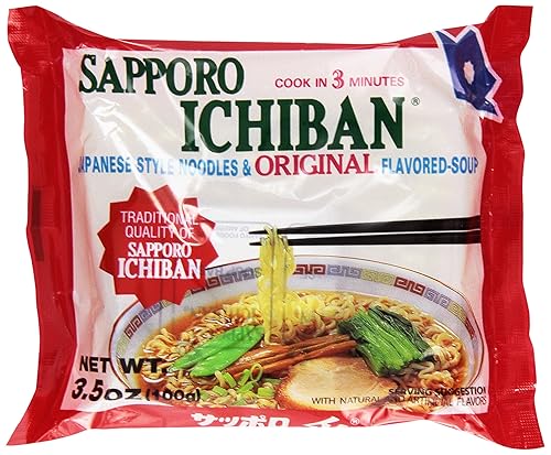 Miniatura 10 de Sin adhesivo Nuevo SAPPORO ICHIBAN Fideos ramen sabor original a salsa de soja fideos instantáneos japoneses de sabor número 1 35 onzas 24 bolsas