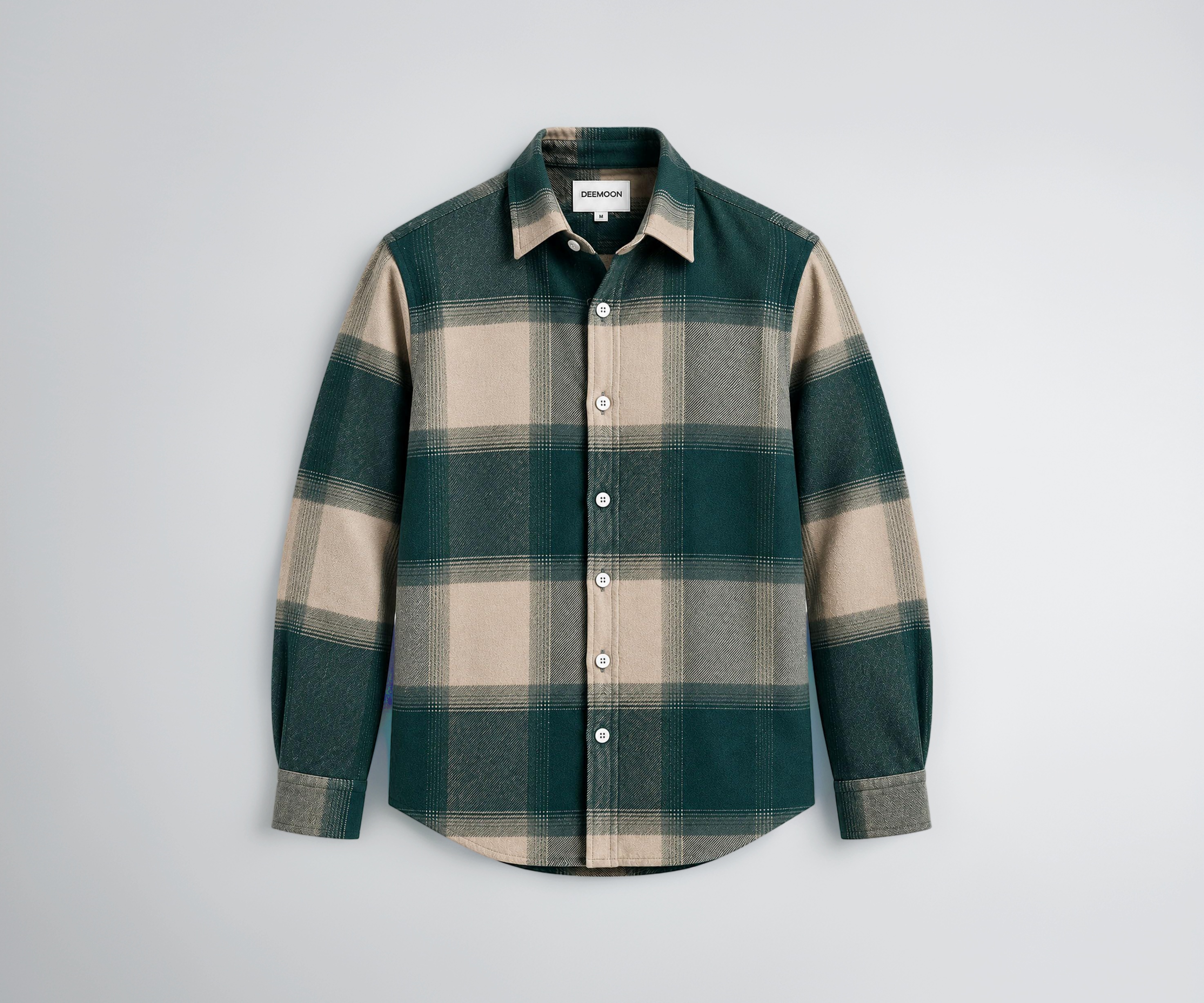 DEEMOON Men's Cotton Blend Checkered Shirt - Image 1