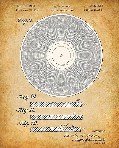 Miniatura 5 de Original Record Players Patent Art Prints - Set of Four Photos (8x10) Unframed - Makes a Great Music Room or Studio Decor and Gift Under $20 for