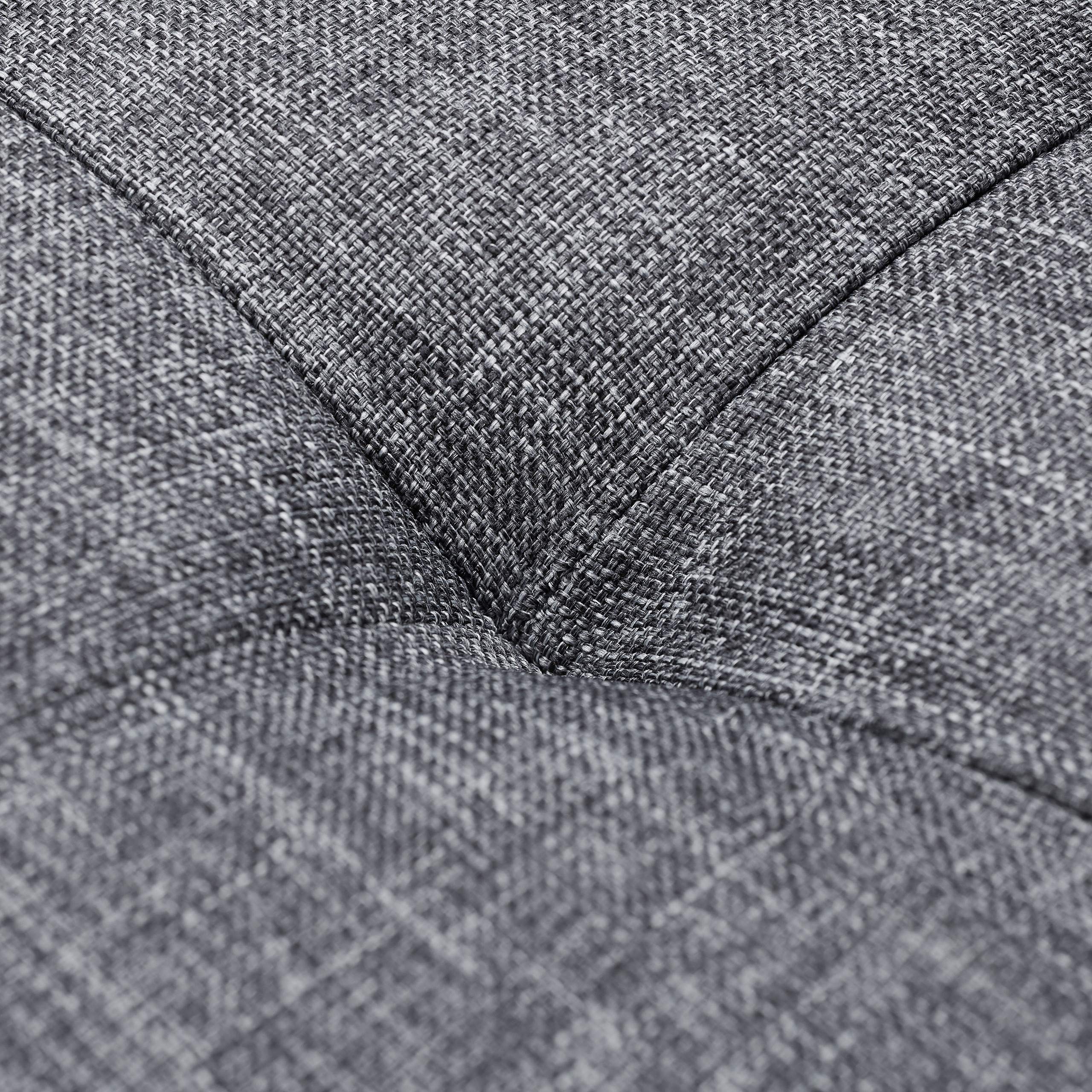 Relaxdays Contenitore Pouf, Capiente Panca Imbottita, Cassapanca con Coperchio Pieghevole, Camera & Sala, grigio scuro