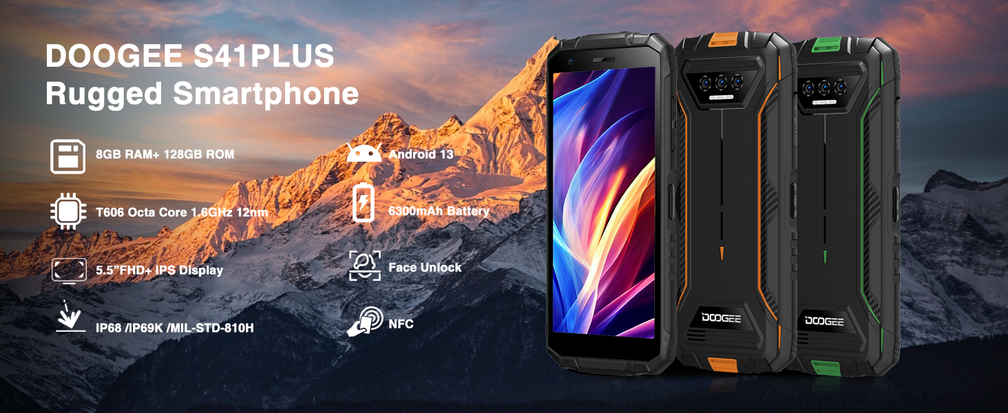 Amazon.com: DOOGEE S41 Plus Rugged Smartphone 2024,128GB/TF 1TB