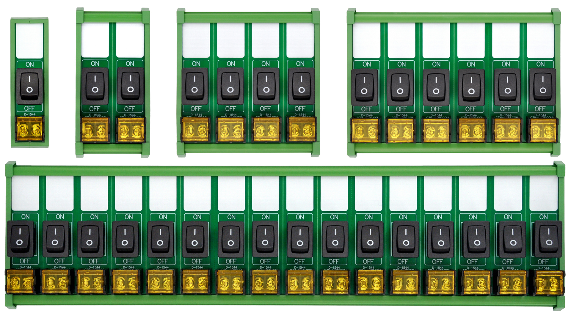 Channel Rocker Single Din Rail Mount 16-Channel Rocker Switch Module - 10A 250VAC/50VDC, 7 ...