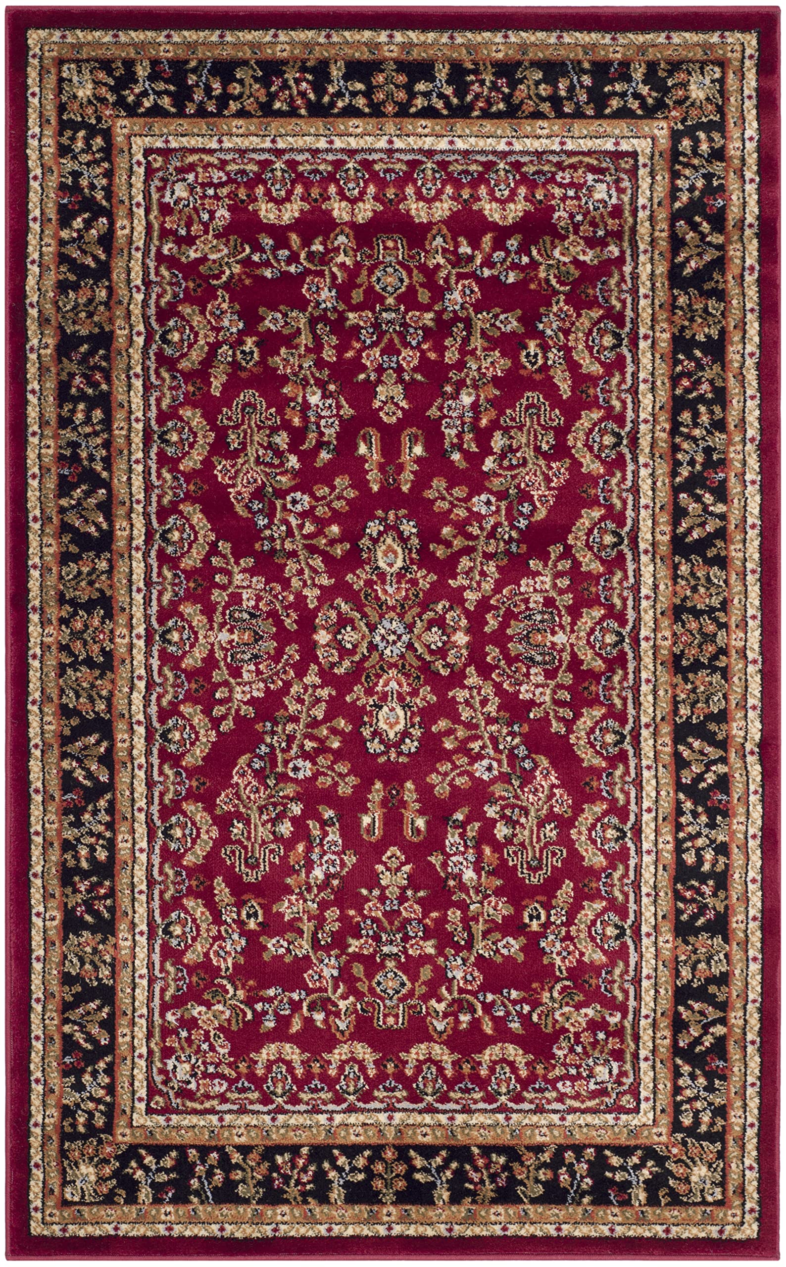 Red/ Black , 2'3 x 4' : Safavieh Lyndhurst Collection LNH331B Traditional Oriental Red and Black Area Rug (2'3" x 4')