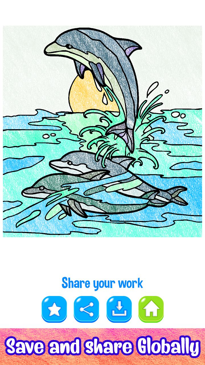 Dolphins Color By Number Fish Coloring Book App on Amazon Appstore