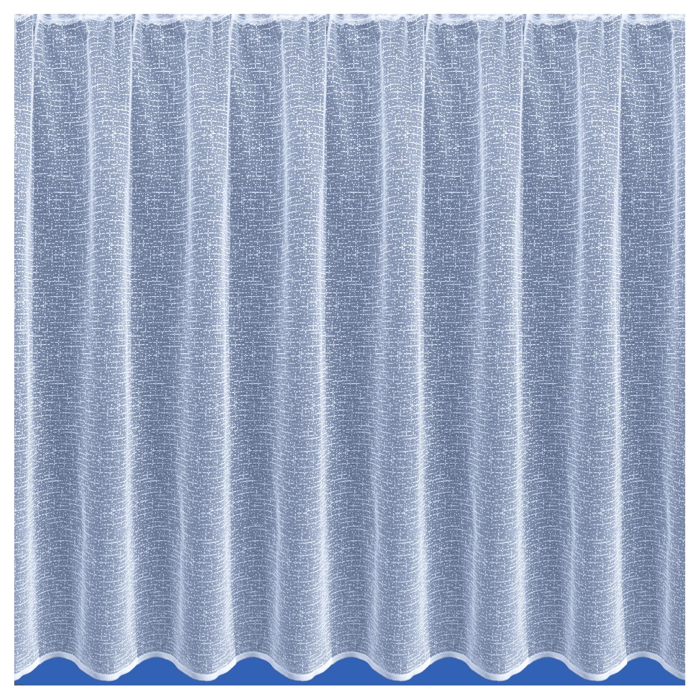 Maple Textiles Horizon Semi-Plain Stripe Ribbon Band White Net Curtain Sold By The Meter Quantity Width (48'' (122cm) Drop) (MT09)