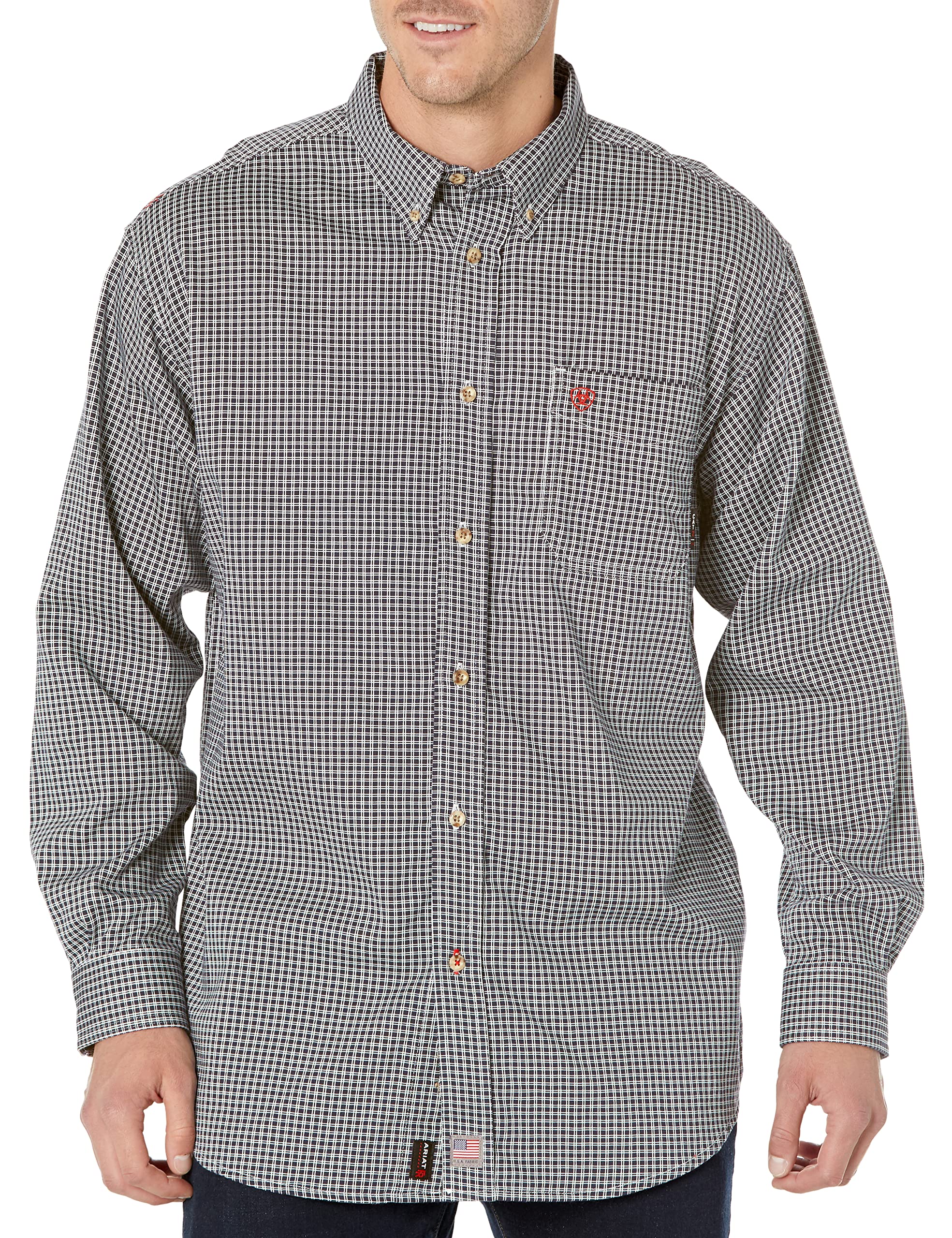 Ariat Mens Rebar Pocket Henley Long Sleeve