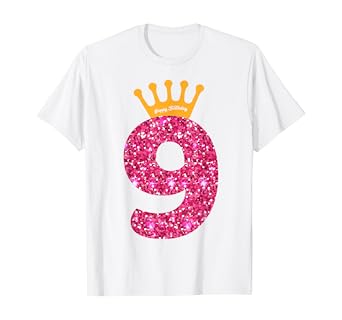 9 year old girl birthday shirt