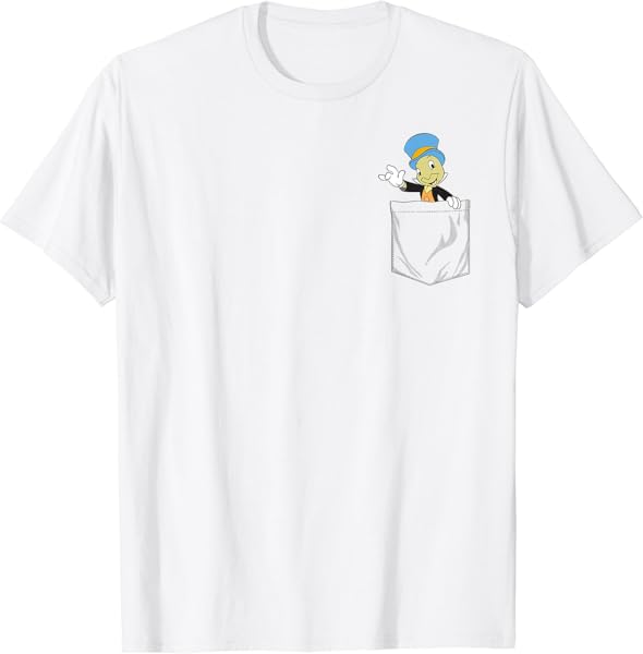 Disney Pinocchio Jiminy Cricket Faux Pocket T-Shirt