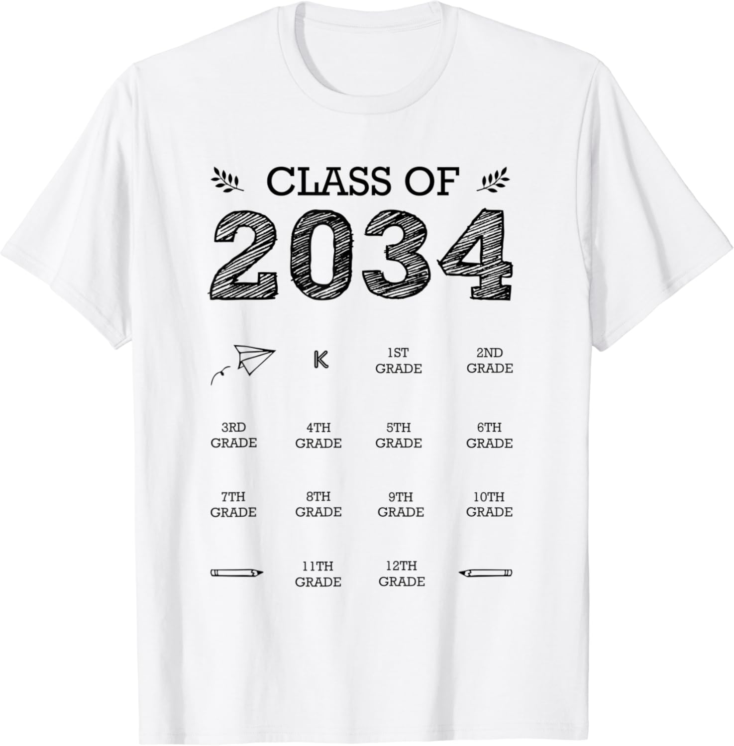 Class of 2034 Graduation Tshirt Handprints