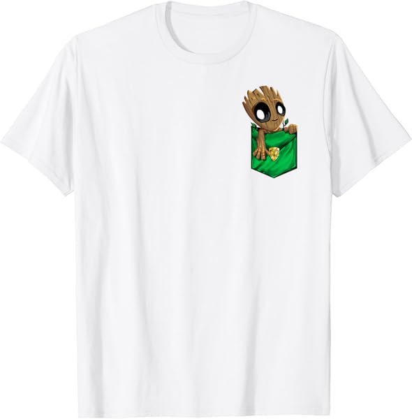 Marvel Groot Left Chest Pocket Graphic T-Shirt T-Shirt