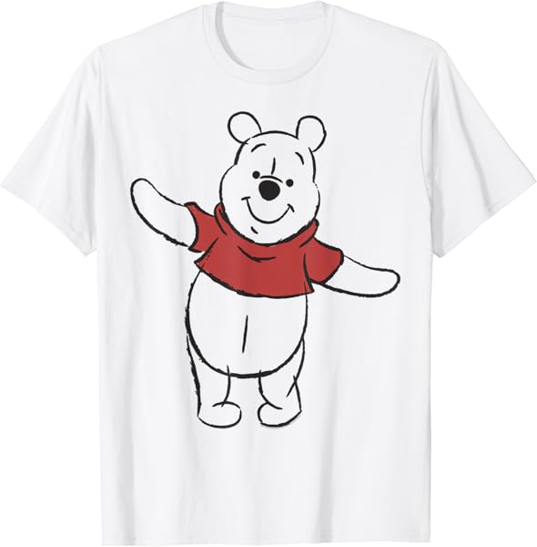 Disney Winnie The Pooh Simple Outline Sketch T-Shirt