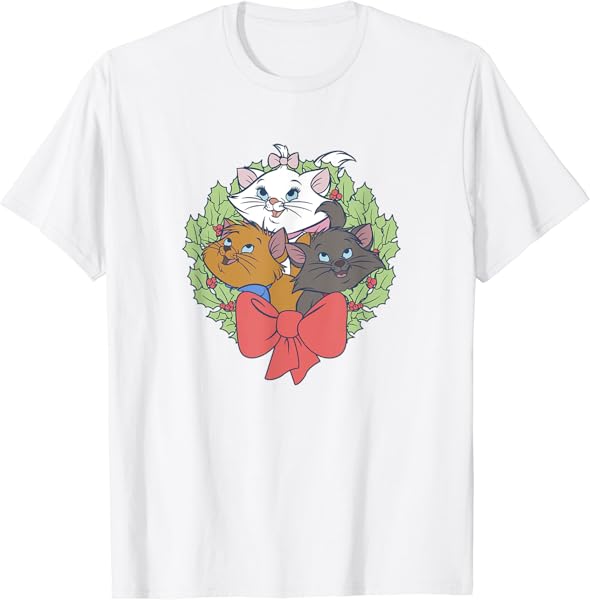 Disney Christmas The Aristocats Wreath T-Shirt
