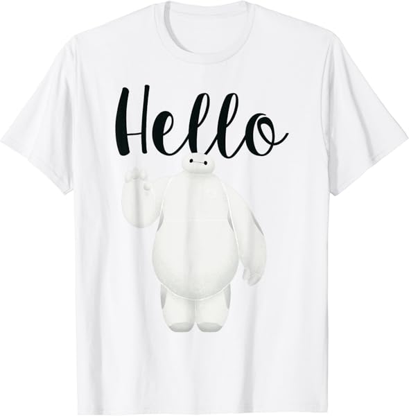 Disney Big Hero 6 Baymax Hello Wave Graphic T-Shirt T-Shirt