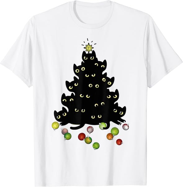 Cat Lovers Cute and Funny Holiday Tree Christmas T-Shirt