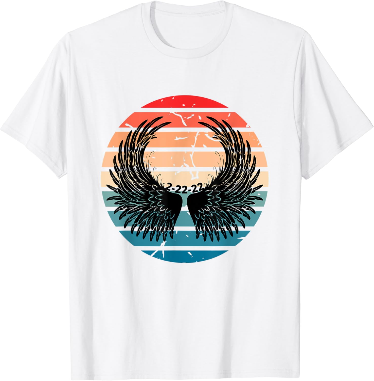 Distressed 2-22-22 angel wings astrology and horoscopes T-Shirt