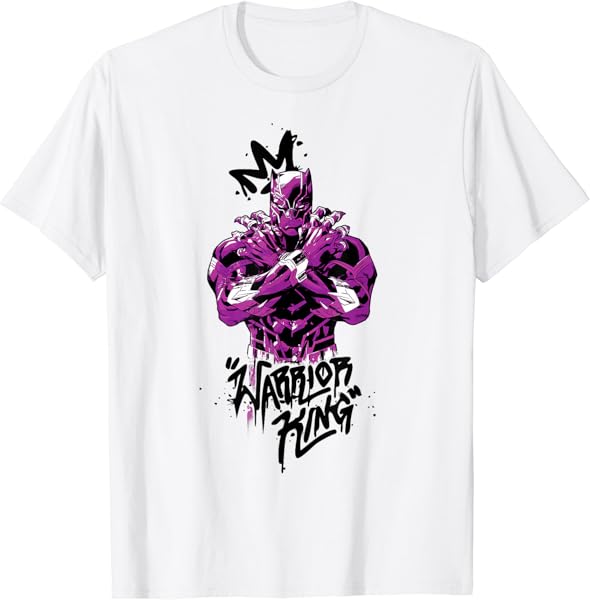 Marvel Black Panther Warrior King Graffiti T-Shirt