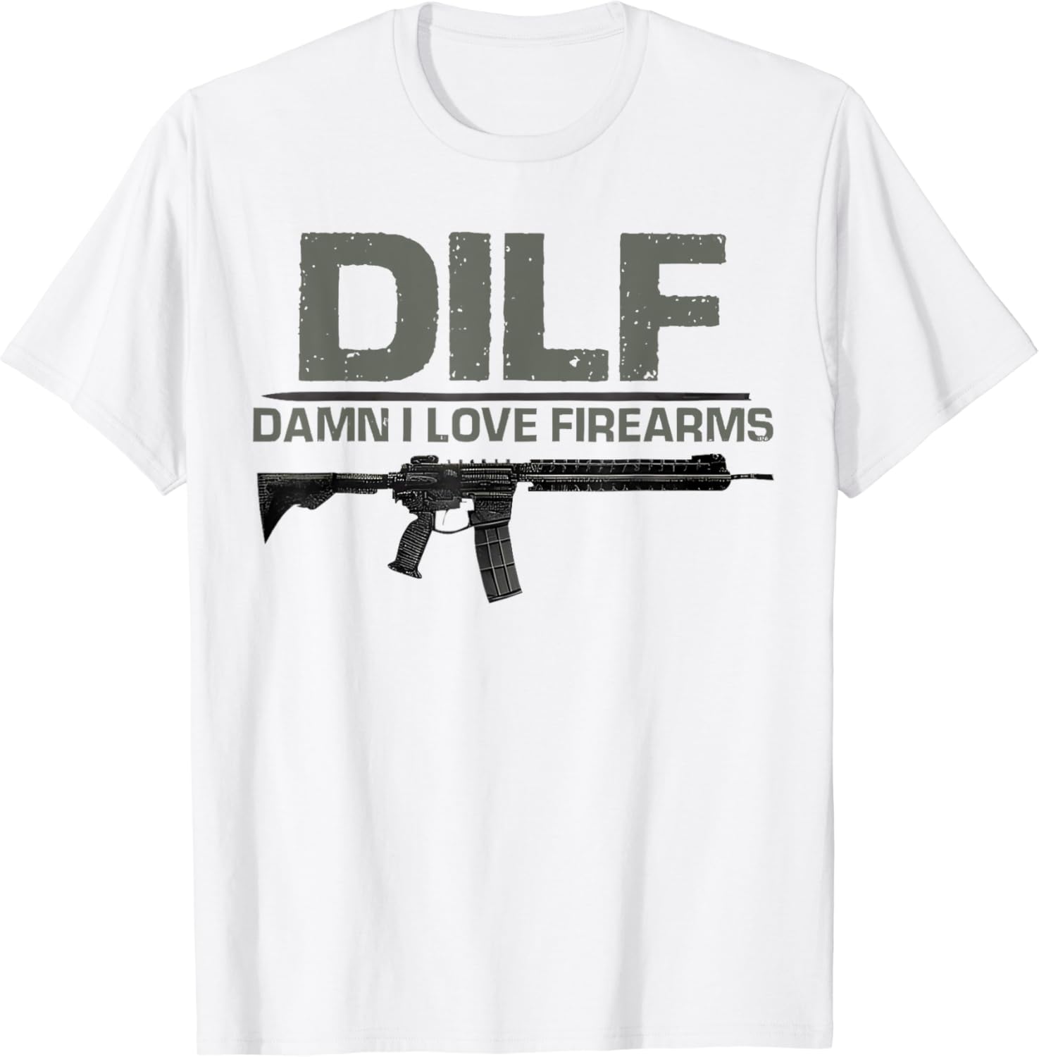 Mens DILF Damn I Love Firearms Funny T-Shirt