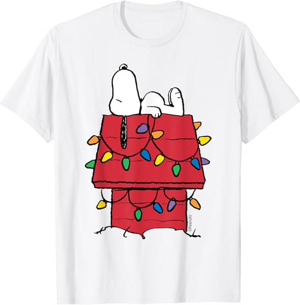 Peanuts Snoopy Doghouse Christmas Lights T-Shirt