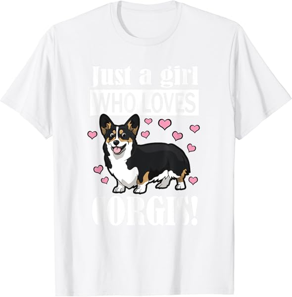 Black Tricolor Corgi T-Shirt