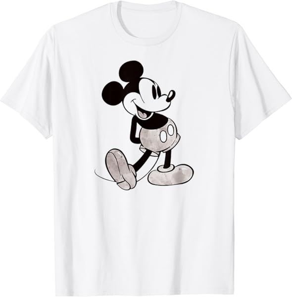 Disney Black and White Mickey Mouse T-Shirt