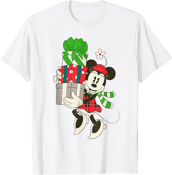 Disney Vintage Minnie Mouse Presents Holiday T-Shirt