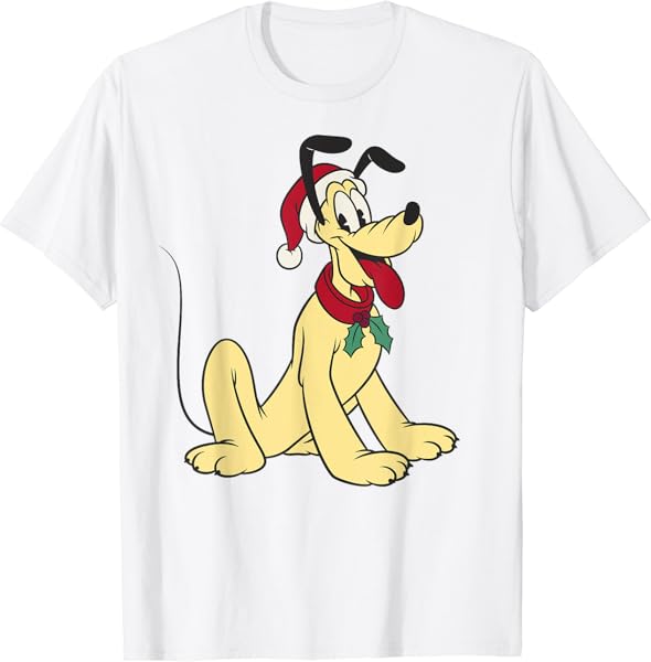 Disney Mickey & Friends Christmas Pluto Classic Portrait T-Shirt