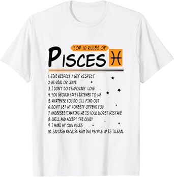 Pisces Zodiac Sign Astrology February March Birthday T-Shirt