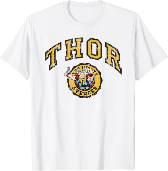 Marvel Thor The Mighty Avenger Varsity Vintage T-Shirt