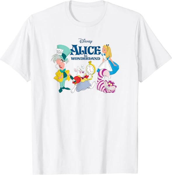 Disney Alice in Wonderland Group Shot & Logo T-Shirt