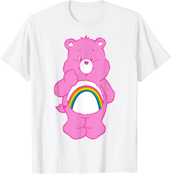 Care Bears Cheer Bear Classic Vintage Rainbow Belly Badge T-Shirt