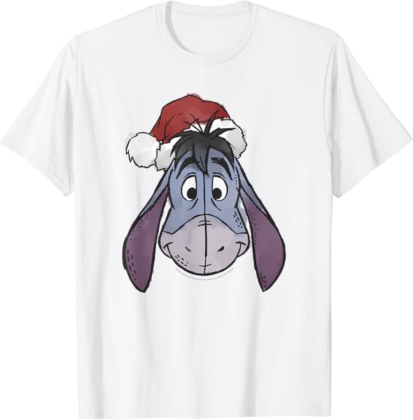 Disney Winnie The Pooh Christmas Eeyore Santa Hat T-Shirt