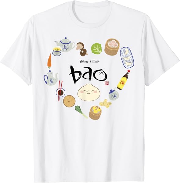 Disney Pixar Bao Ingredients Heart Shaped Dumpling Chibi T-Shirt