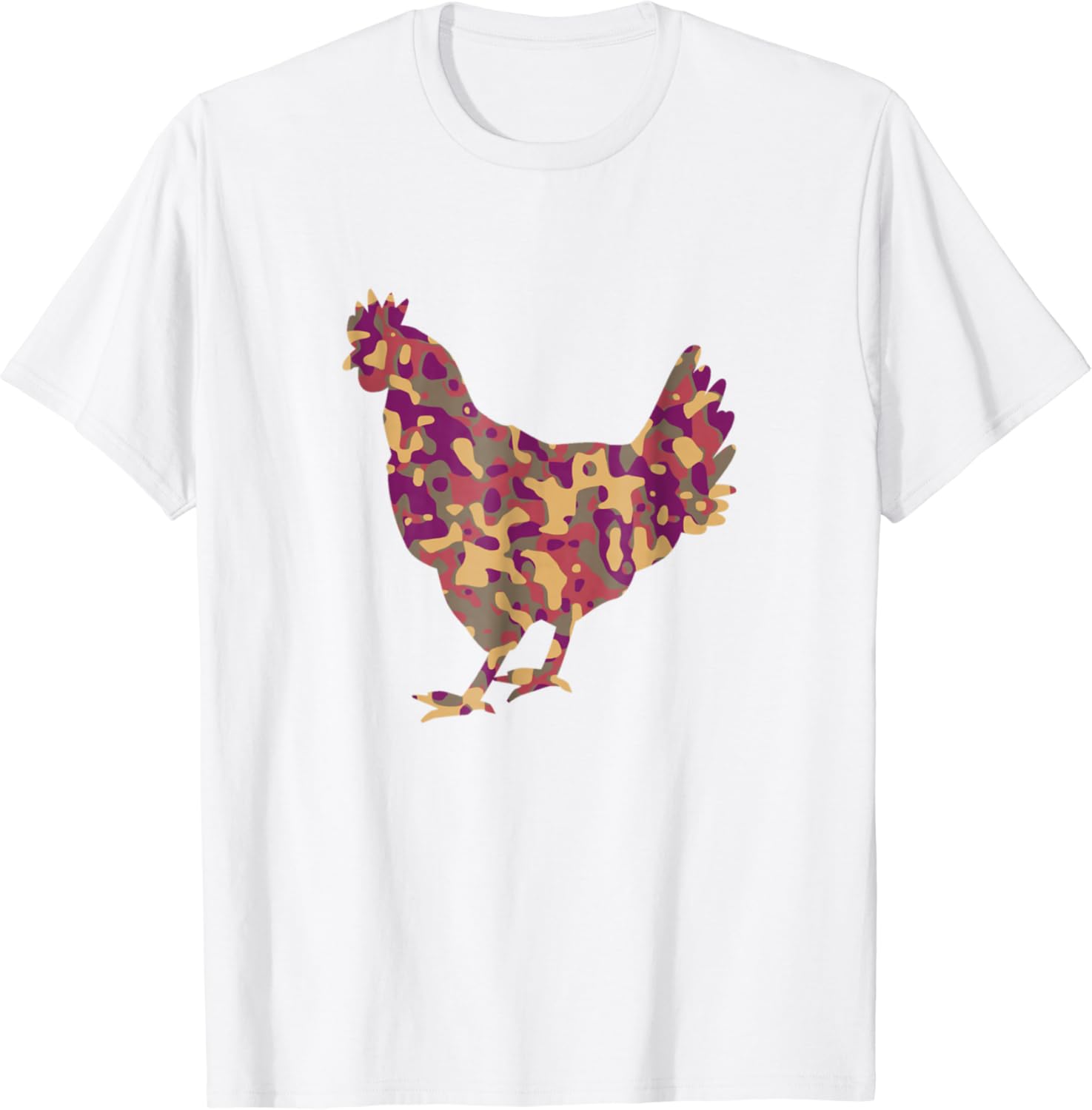 photo Chicken Print Shirt camo print chickens tee shirt top