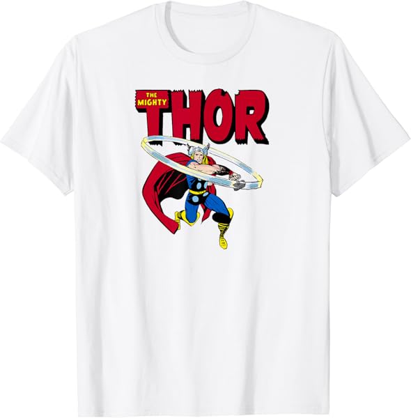 Marvel Avengers Thor Mighty Hammer Swing Center Icon T-Shirt