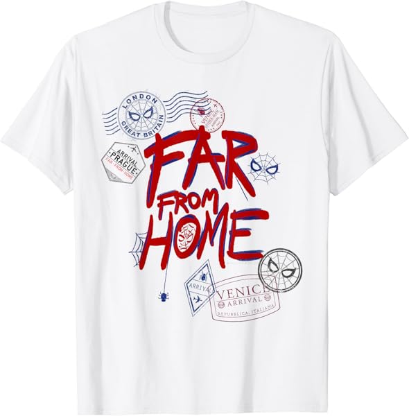 Marvel Spider-Man: Far From Home Travel Stamps T-Shirt T-Shirt