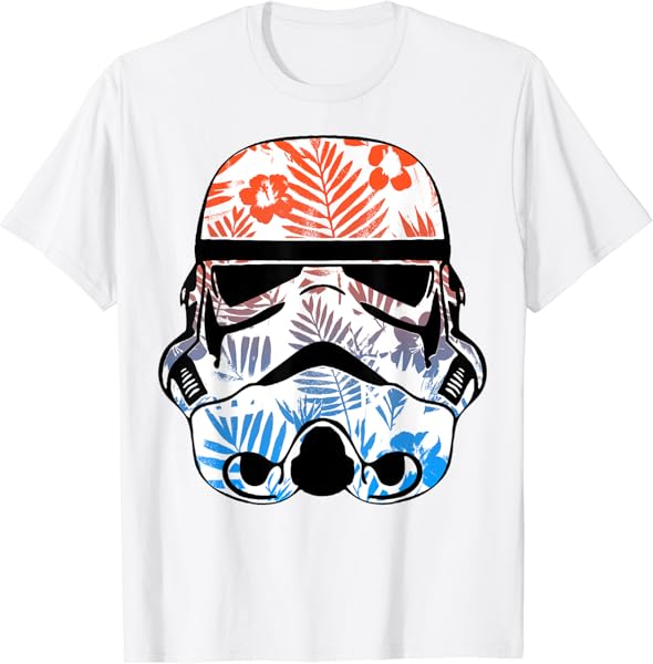 Star Wars Paradise Floral Palms Stormtrooper Helmet T-Shirt