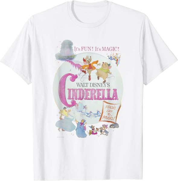 Disney Cinderella Vintage Classic Movie Poster T-Shirt