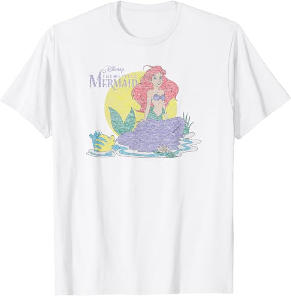 Disney The Little Mermaid Ariel And Flounder Vintage Poster T-Shirt