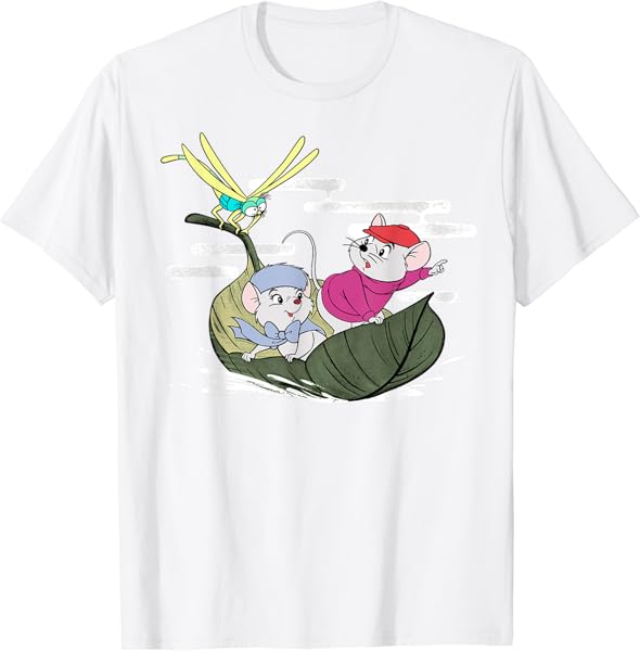 Disney The Rescuers Bernard Bianca Leaf Boat Graphic T-Shirt T-Shirt