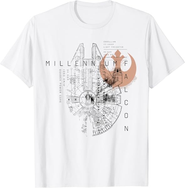 Star Wars Millennium Falcon Schematic T-Shirt