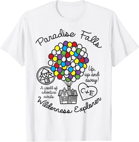 Disney Pixar Up Paradise Falls Wilderness Explorer Balloons T-Shirt
