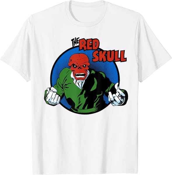 Marvel The Red Skull Classic Retro Badge Graphic T-Shirt T-Shirt